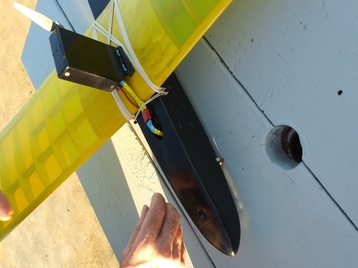 230902: Here is a view of the nose of the glider including the pod
which houses the motor.